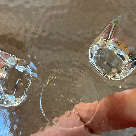 Set of 2 Vintage Crisa Libbey Pebble Texture Footed Glass Serving Bowls - Picture 8 of 10